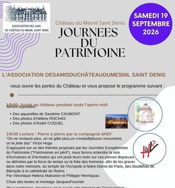 Lecture : Pierre à pierre par la compagnie àH2V au Château du Mesnil Saint Denis