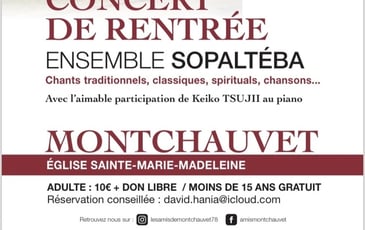 Concert de rentrée de l'Ensemble Sopaltéba de Lommoye
